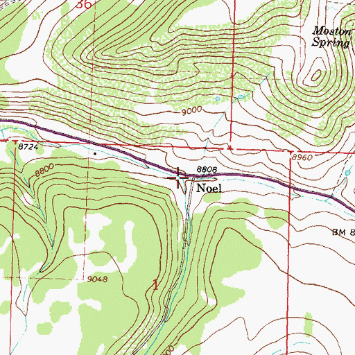 Topographic Map of Noel, CO
