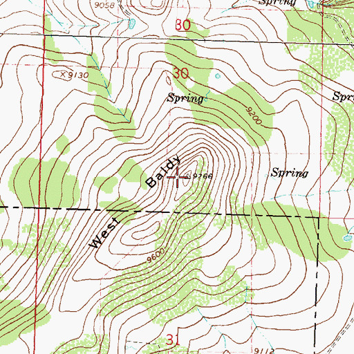Topographic Map of West Baldy, CO