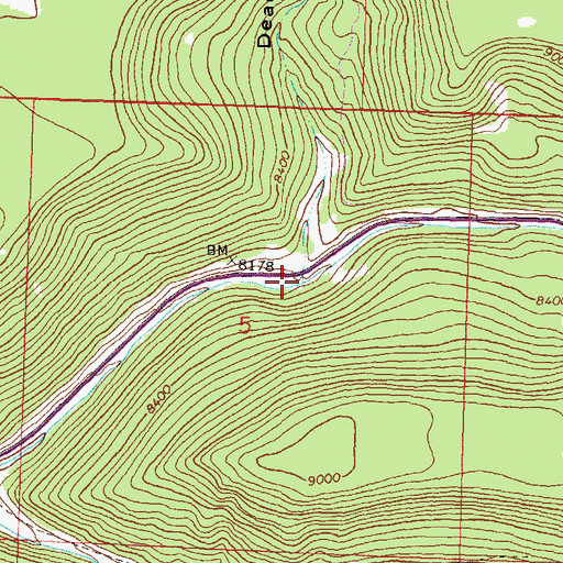 Topographic Map of Dead Horse Canyon, CO