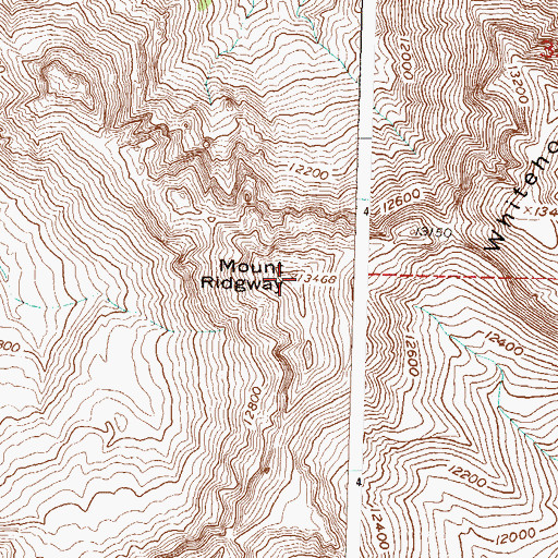 Topographic Map of Mount Ridgway, CO