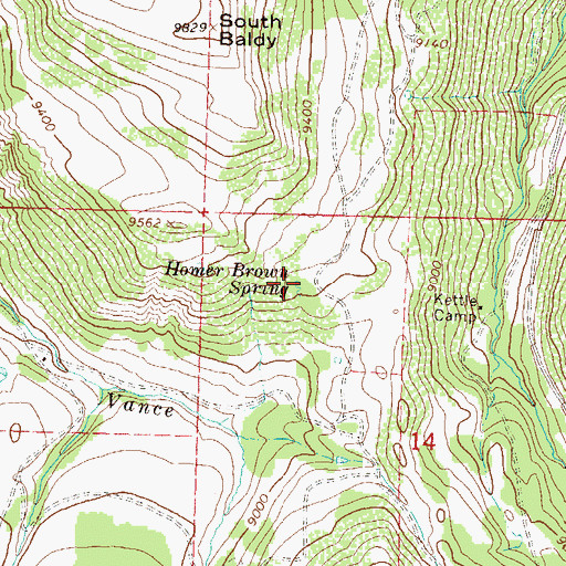 Topographic Map of Homer Brown Spring, CO