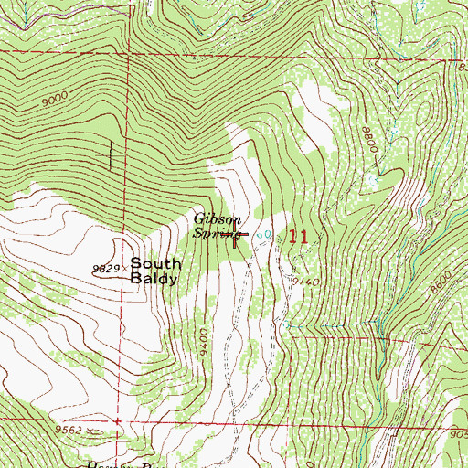 Topographic Map of Gibson Spring, CO