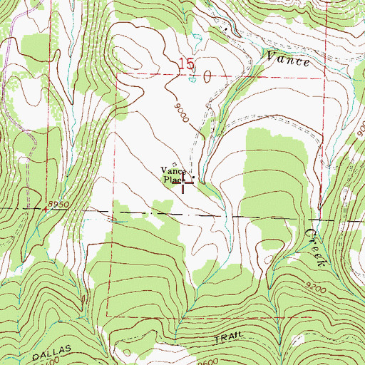 Topographic Map of Vance Place, CO
