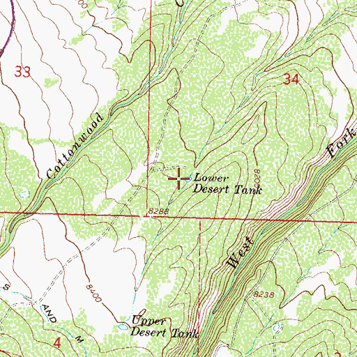 Topographic Map of Lower Desert Tank, CO