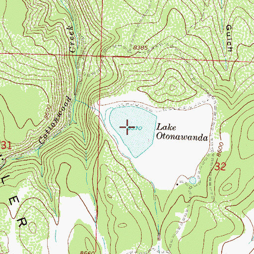 Topographic Map of Lake Otonawanda, CO