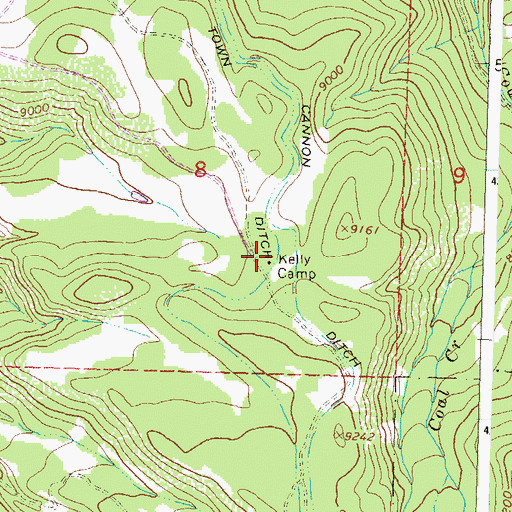 Topographic Map of Kelly Camp, CO