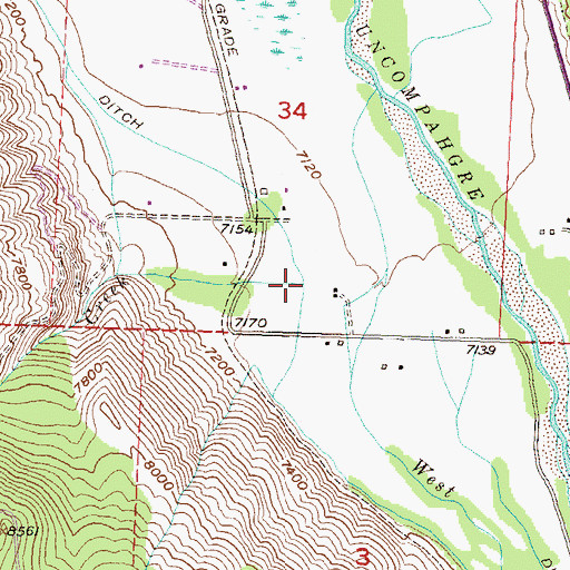 Topographic Map of Coal Creek, CO