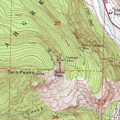 Topographic Map of Speedwell Mine, CO