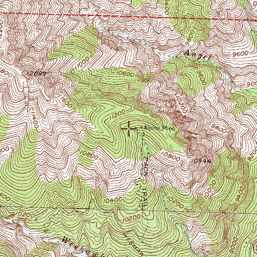 Topographic Map of Alpine Mine, CO
