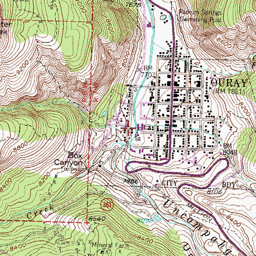 Topographic Map of Portland Creek, CO