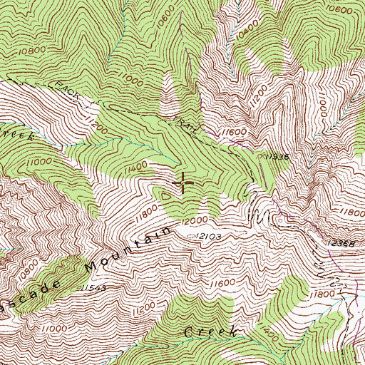 Topographic Map of Cascade Mountain, CO
