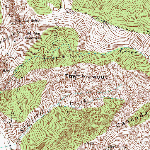 Topographic Map of The Blowout, CO