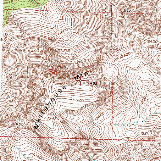 Topographic Map of Whitehouse Mountain, CO