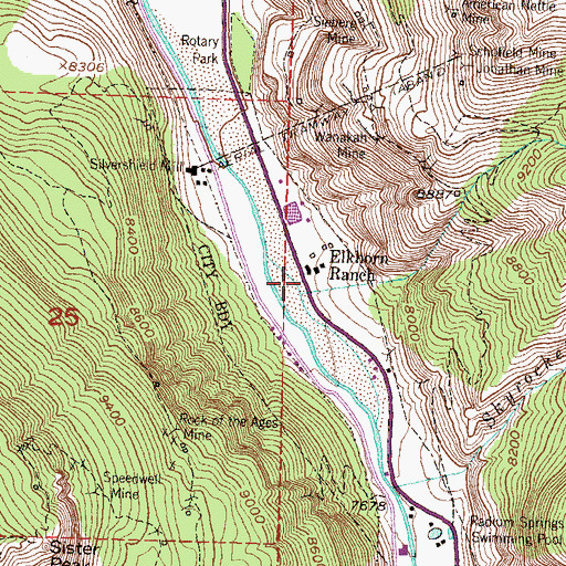 Topographic Map of Bridalveil Creek, CO