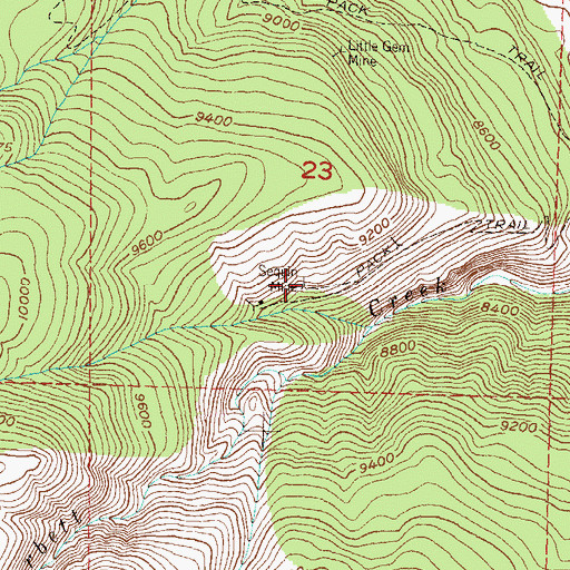 Topographic Map of Sequin Mine, CO