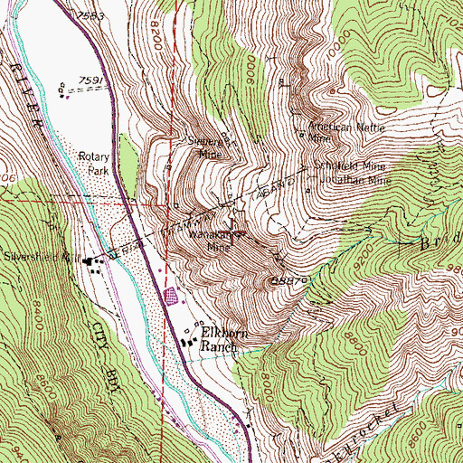 Topographic Map of Wanakah Mine, CO
