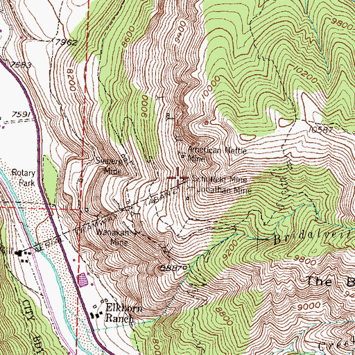 Topographic Map of Schofield Mine, CO