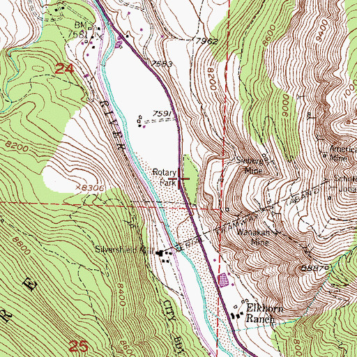 Topographic Map of Rotary Park, CO