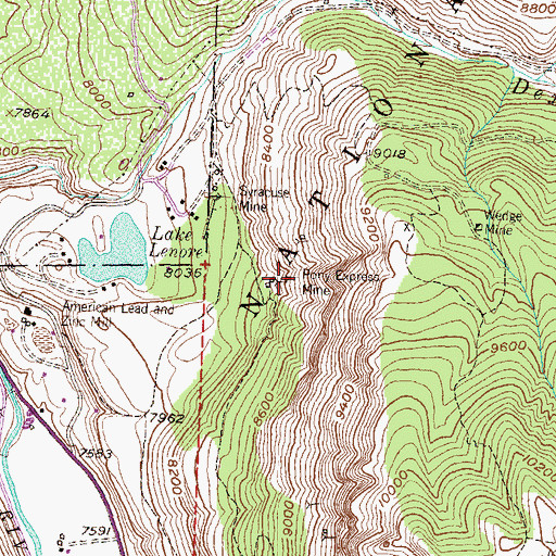 Topographic Map of Pony Express Mine, CO