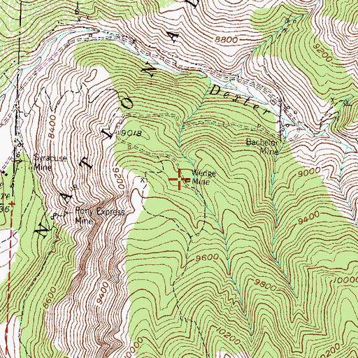 Topographic Map of Wedge Mine, CO