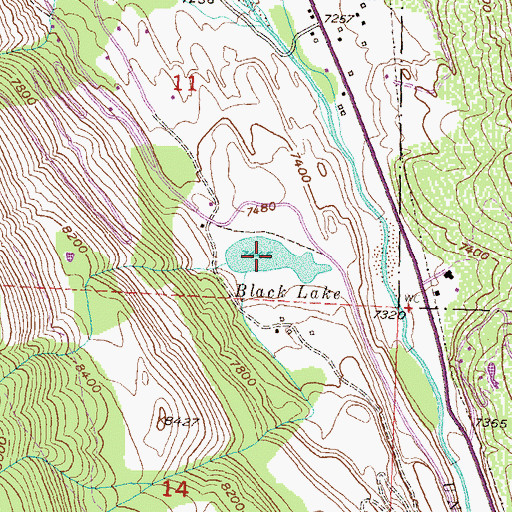 Topographic Map of Black Lake, CO