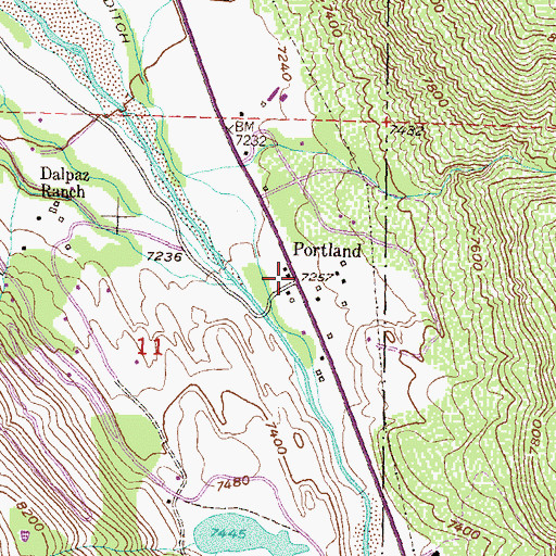 Topographic Map of Portland, CO