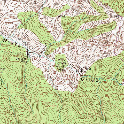 Topographic Map of Almadi Mine, CO