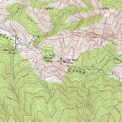 Topographic Map of Old Maid Mine, CO