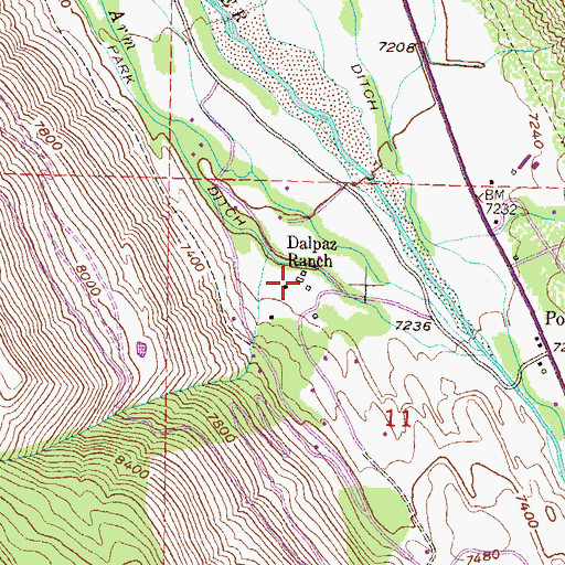 Topographic Map of Dalpaz Ranch, CO