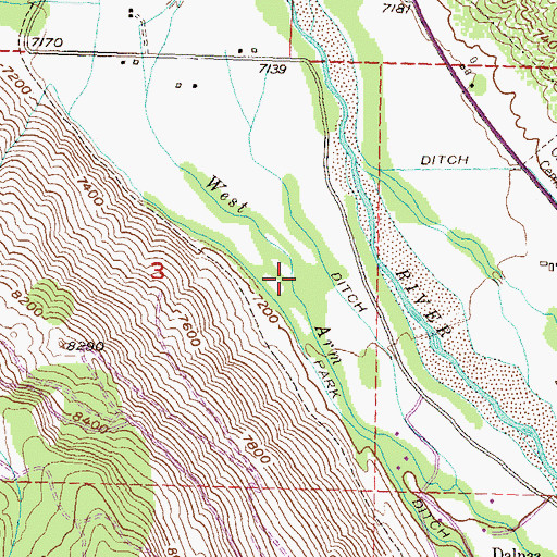 Topographic Map of West Arm Uncompahgre River, CO