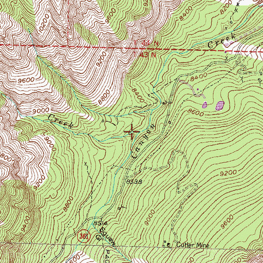 Topographic Map of Angel Creek, CO