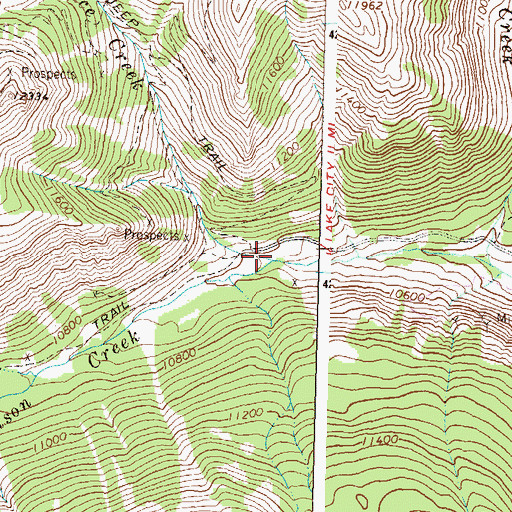 Topographic Map of Mary Alice Creek, CO