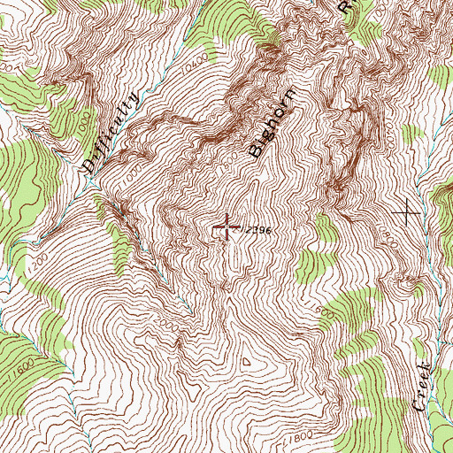 Topographic Map of Bighorn Ridge, CO