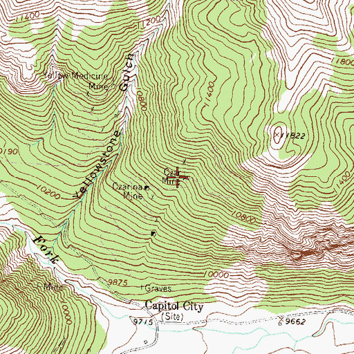 Topographic Map of Czar Mine, CO
