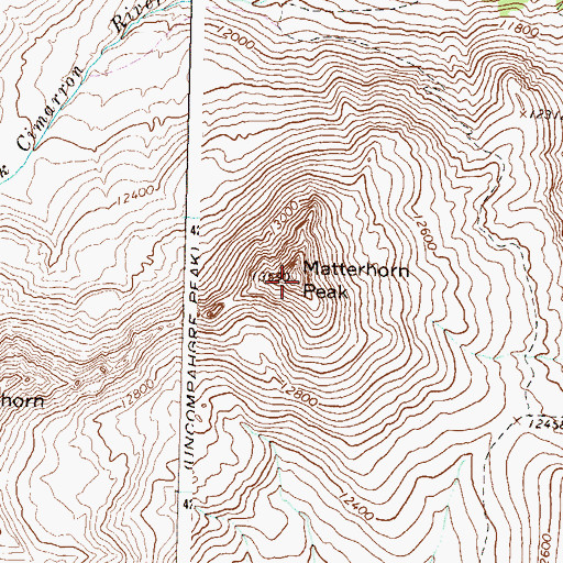 Topographic Map of Matterhorn Peak, CO