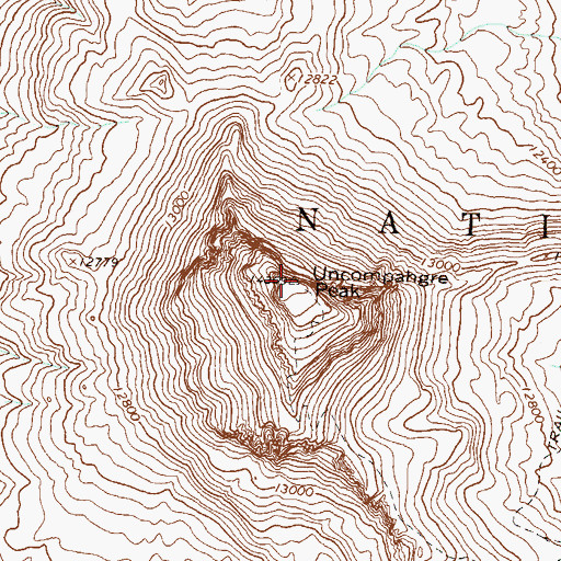 Topographic Map of Uncompahgre Peak, CO