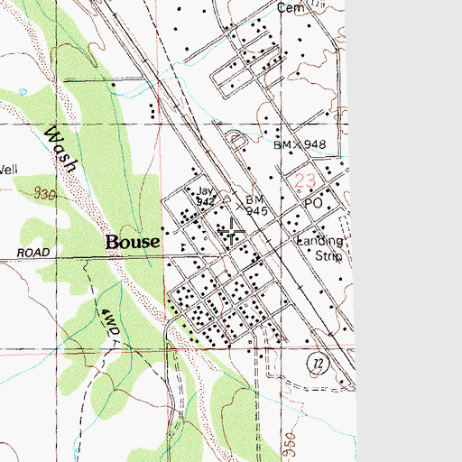 Topographic Map of Bouse, AZ