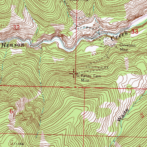 Topographic Map of Fanny Fern Mine, CO