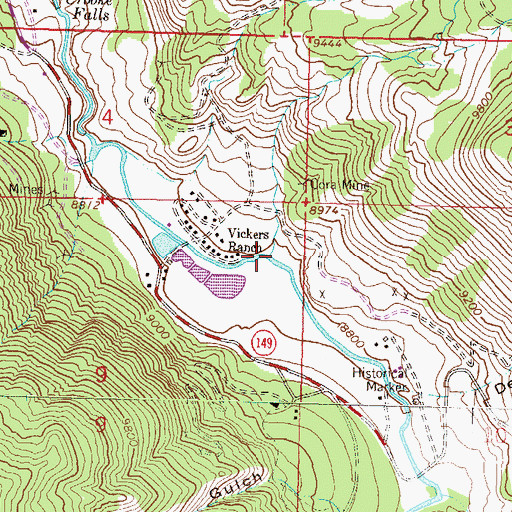 Topographic Map of Park Creek, CO