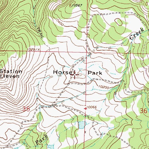Topographic Map of Horse Park, CO