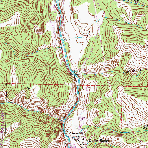 Topographic Map of Stony Cut, CO