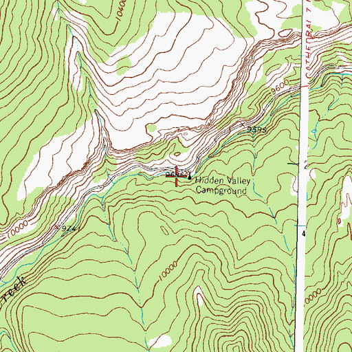 Topographic Map of Hidden Valley Campground, CO