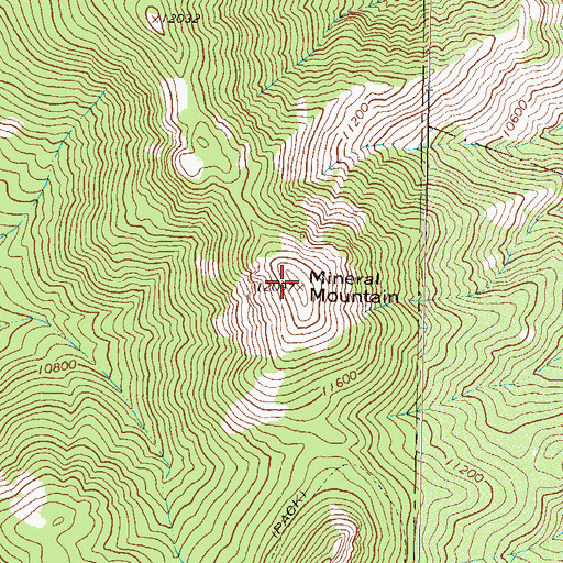 Topographic Map of Mineral Mountain, CO