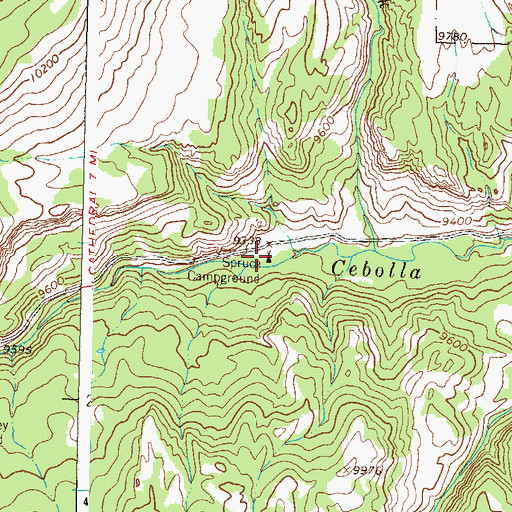 Topographic Map of Spruce Campground, CO