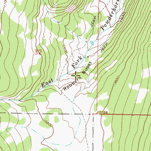 Topographic Map of Robbers Roost, CO