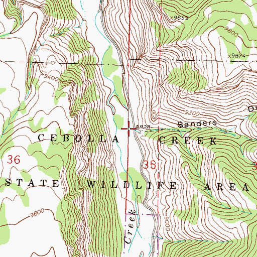 Topographic Map of Sanders Draw, CO