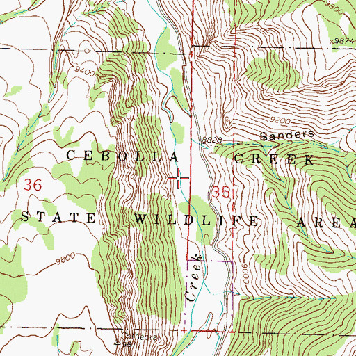 Topographic Map of Cebolla Game Management Area, CO
