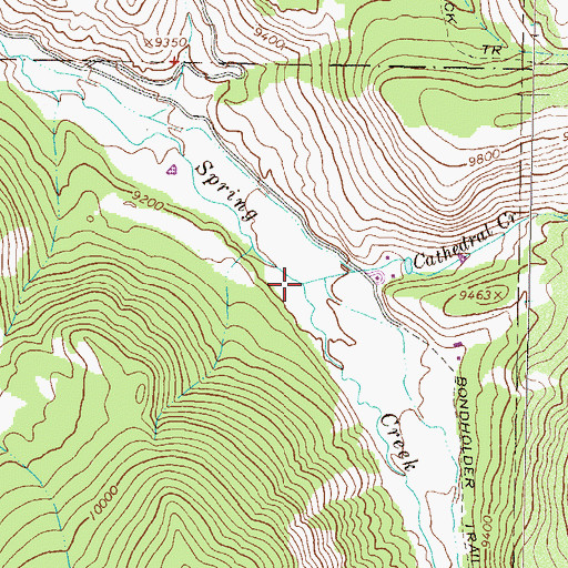 Topographic Map of Cathedral Creek, CO