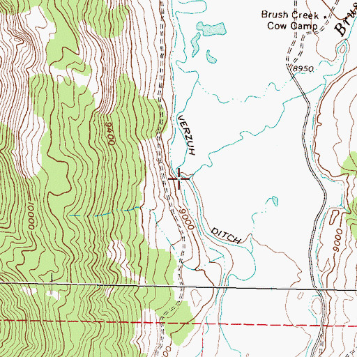 Topographic Map of Brush Creek, CO