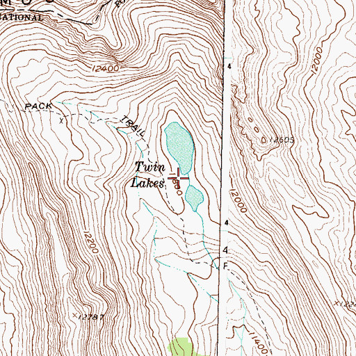 Topographic Map of Twin Lakes, CO